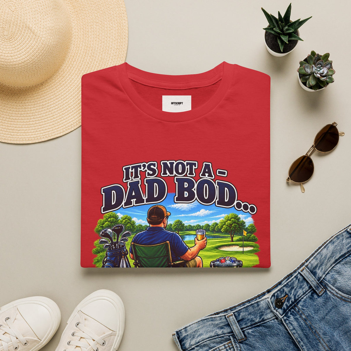 Golf Dad T-Shirt — "It’s Not a Dad Bod… It’s a Fuel Tank for More Golf"