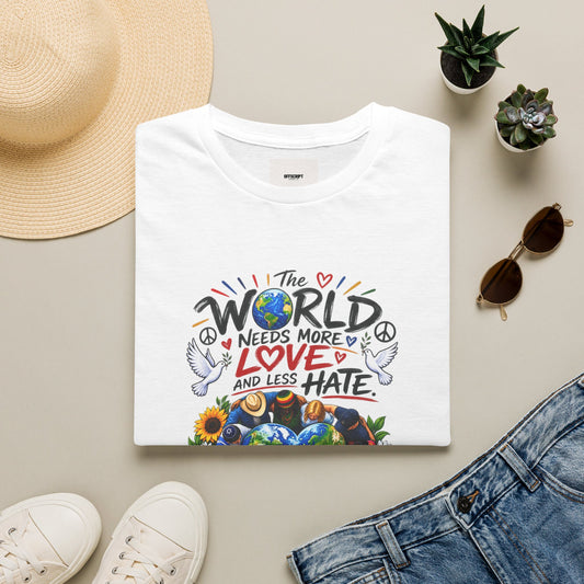 Love Over Hate T‑Shirt — "The World Needs More Love and Less Hate" Graphic Tee