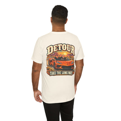 Detour Graphic Tee — 'Detour: Take the Long Way' Vintage Road Trip T‑Shirt