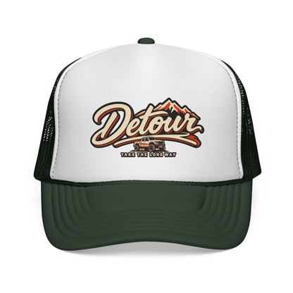 Detour Trucker Hat — Vintage Road Trip Mesh Cap