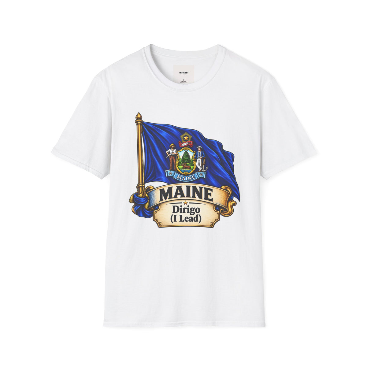Maine State Flag T-Shirt — 'Dirigo (I Lead)' Vintage Flag Tee