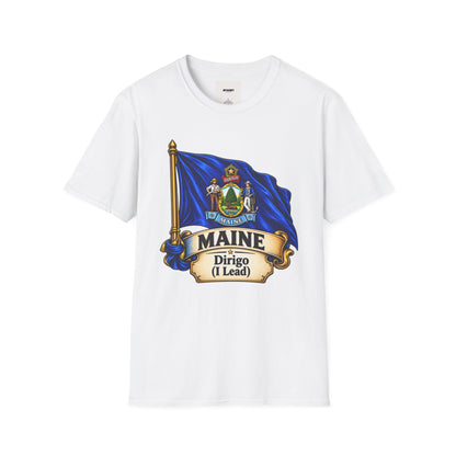 Maine State Flag T-Shirt — 'Dirigo (I Lead)' Vintage Flag Tee