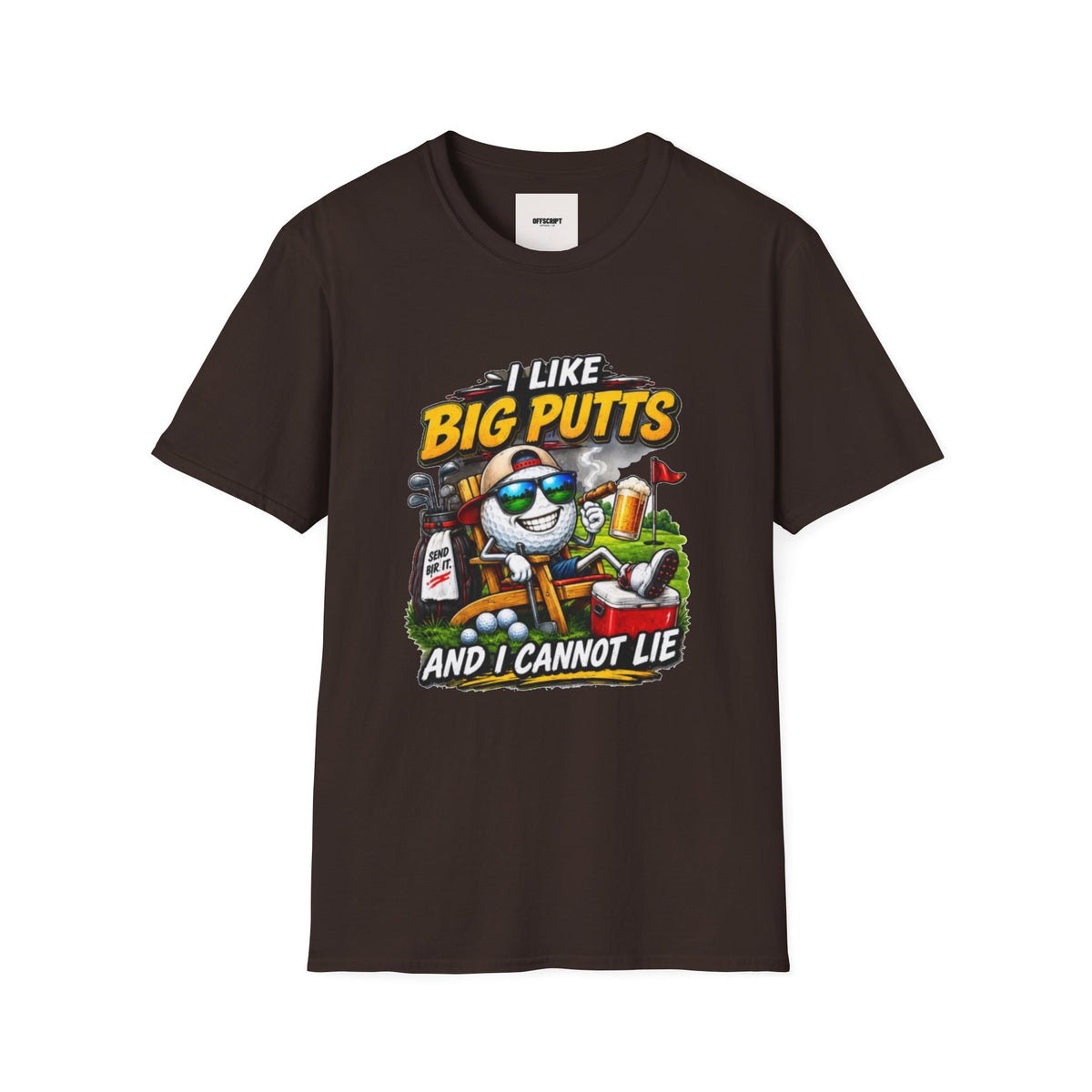 I Like Big Putts Golf T-Shirt — Funny Golf Cartoon 'And I Cannot Lie' Shirt