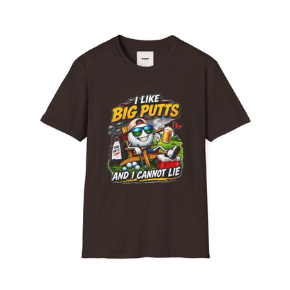 I Like Big Putts Golf T-Shirt — Funny Golf Cartoon 'And I Cannot Lie' Shirt