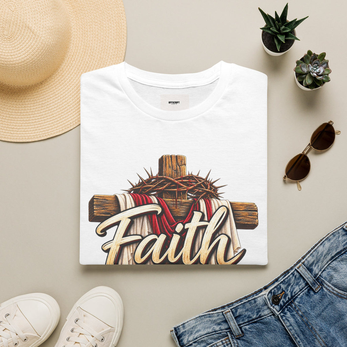 Faith Cross T‑Shirt — "Faith Makes All Things Possible" Christian Tee