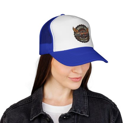 Muscle Car Emblem Trucker Cap | Vintage Hotrod Logo