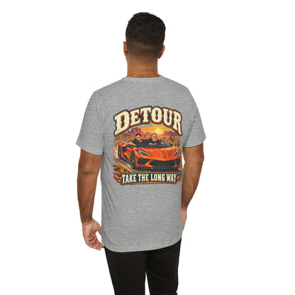 Detour Graphic Tee — 'Detour: Take the Long Way' Vintage Road Trip T‑Shirt