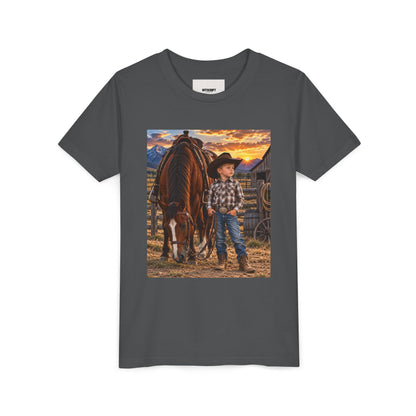 Youth Western Cowboy Tee — Little Cowboy & Horse Graphic Shirt