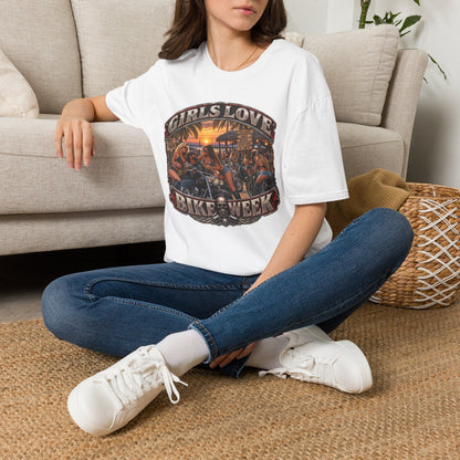 Girls Love Bike Week T-Shirt — Biker Bar Sunset Graphic Tee