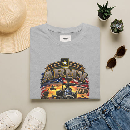 Army Veteran AH-64 Apache T-Shirt — Patriotic Military Helicopter Tee