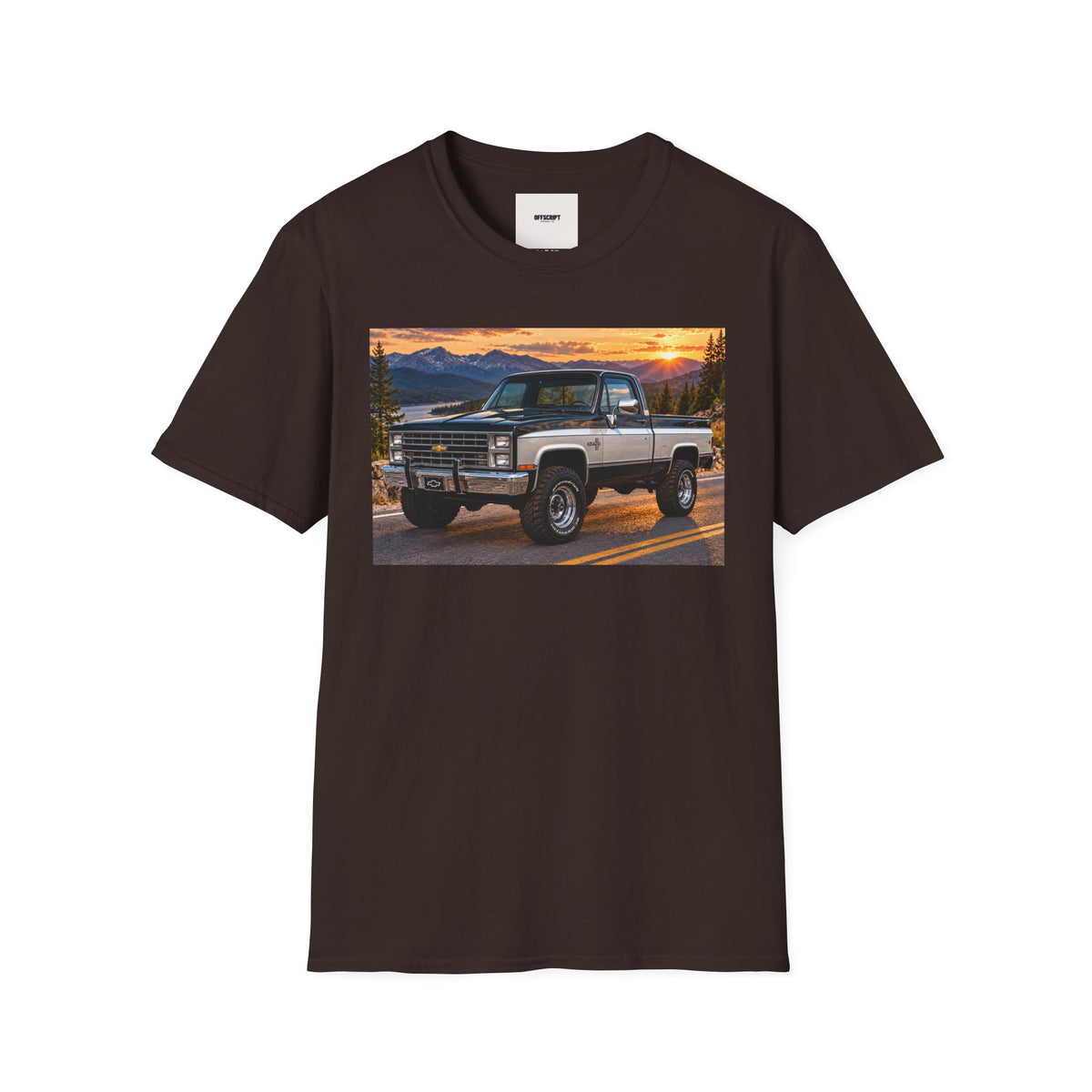 Vintage Chevy Truck T-Shirt — Sunset Mountain Off-Road Tee