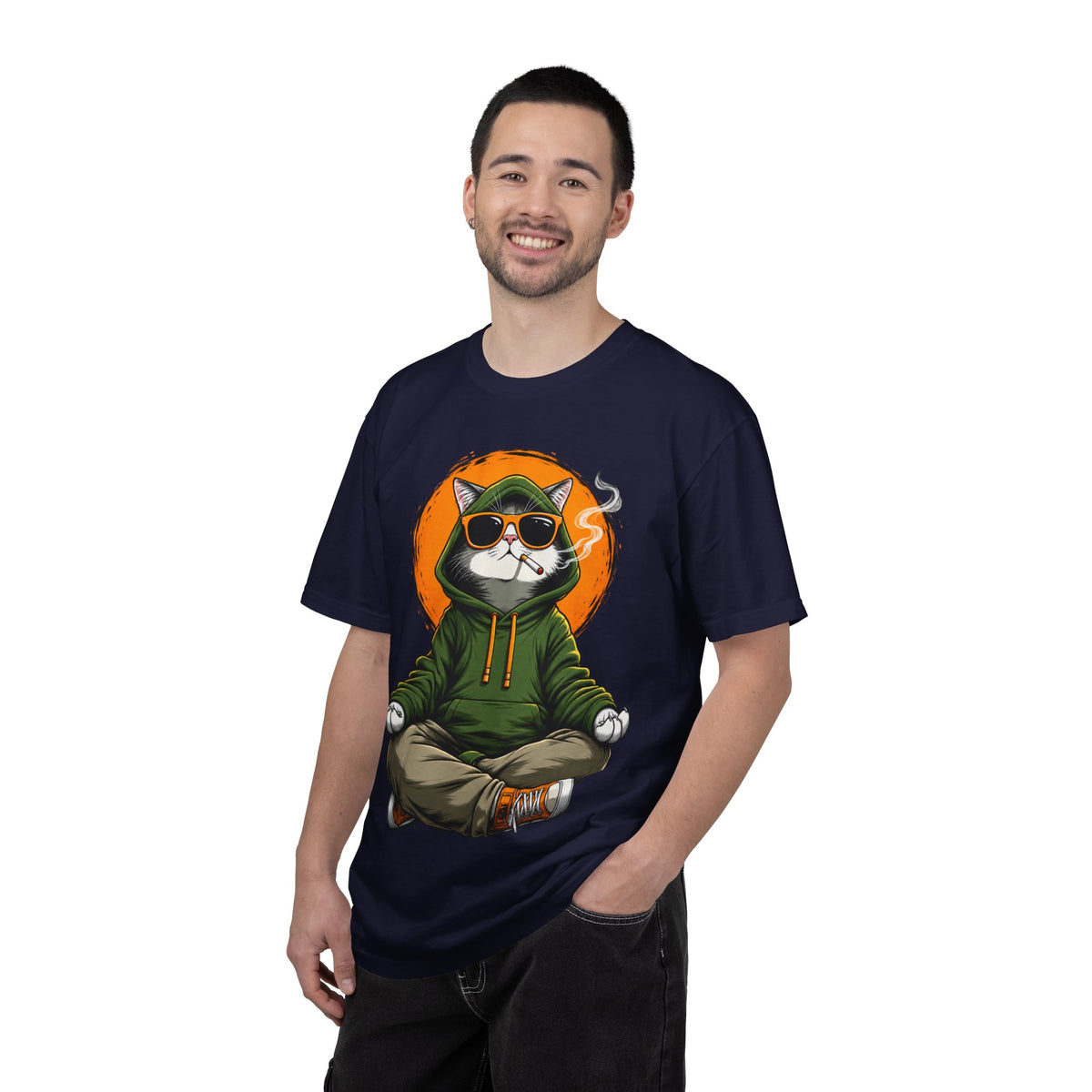 Meditating Cat in Sunglasses T-Shirt