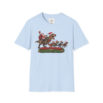Christmas Dinosaur T-Shirt — “Merry Christmas from Jurassic Santa” Holiday Tee