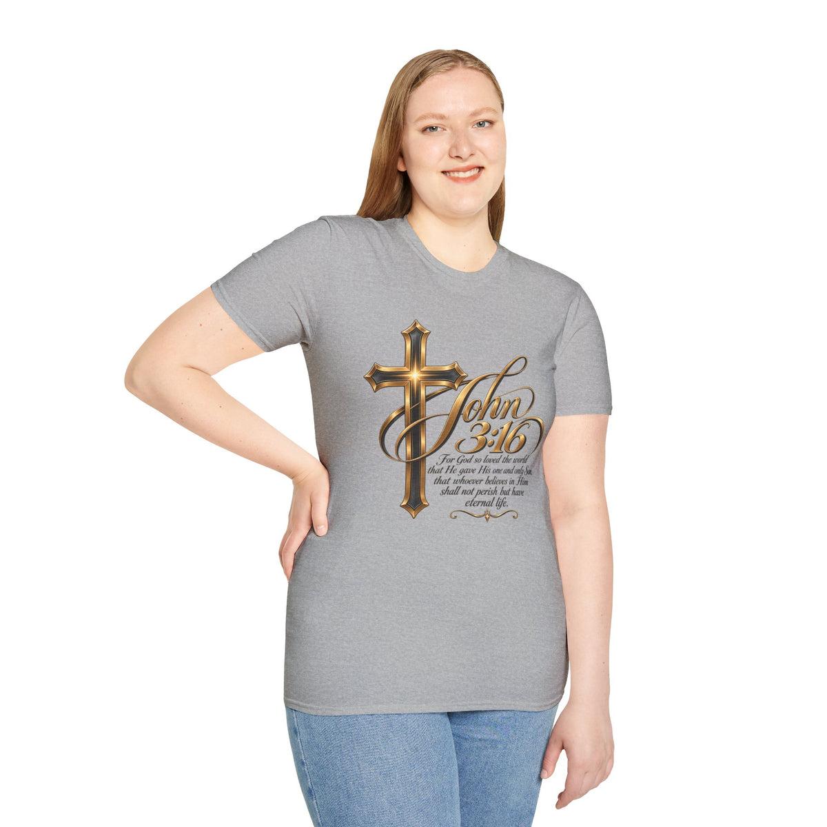 John 3:16 Cross T-Shirt — Inspirational Christian Scripture Tee