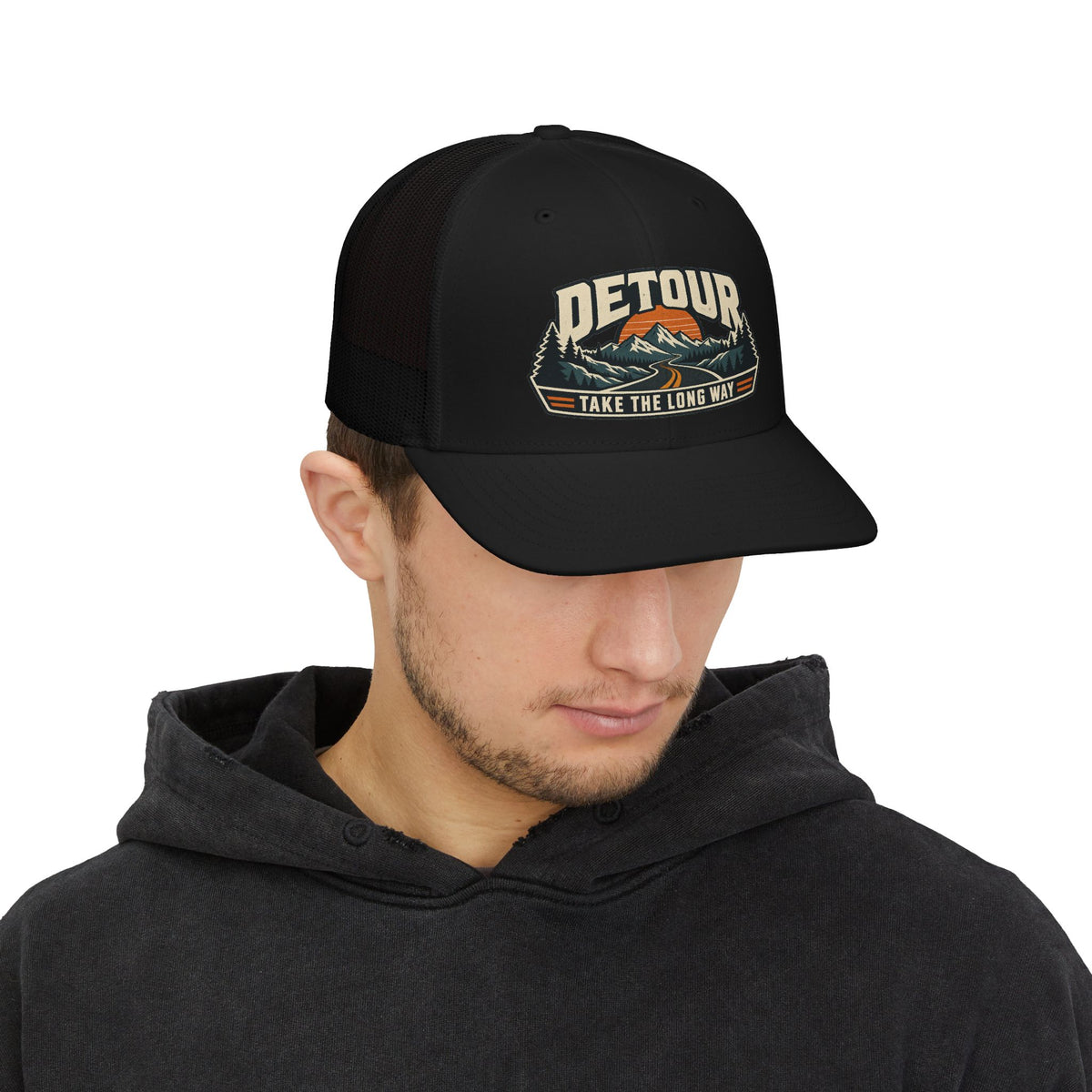 Detour Trucker Cap — 'Take The Long Way' Outdoor Snapback
