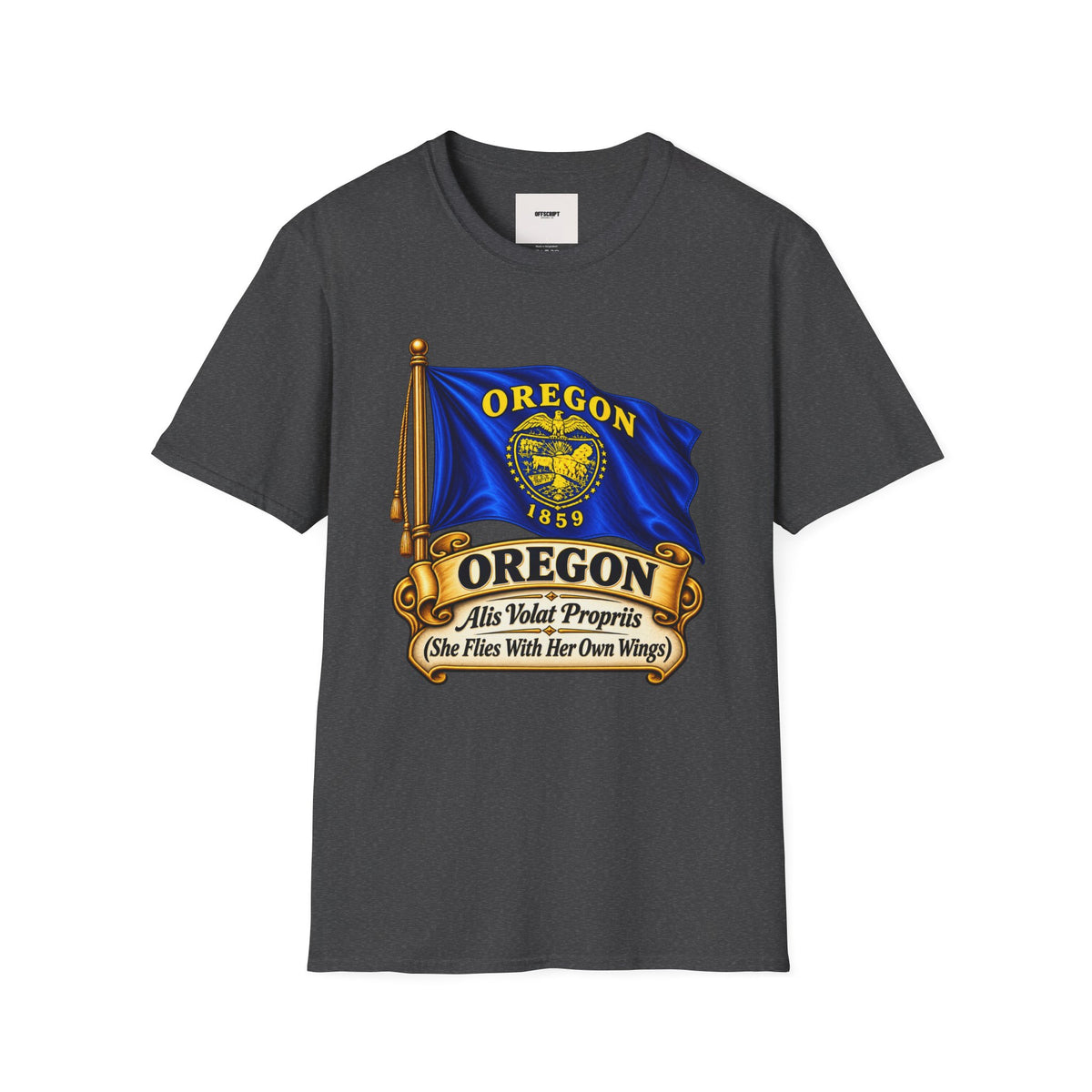 Oregon State Flag T-Shirt — 'Allis Volat Propria' Vintage Banner Tee