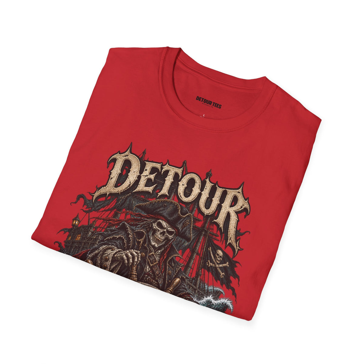 Detour Skull T-Shirt — "Take the Long Way" Vintage Biker Graphic Tee