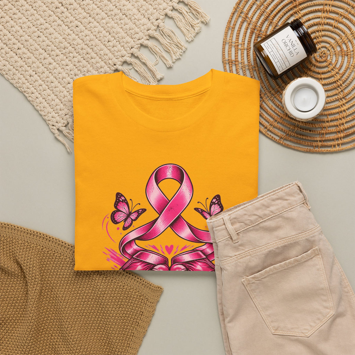T-Shirt — Her Fight Our Strength Pink Ribbon Breast Cancer Awareness Tee