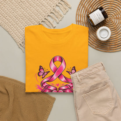 T-Shirt — Her Fight Our Strength Pink Ribbon Breast Cancer Awareness Tee