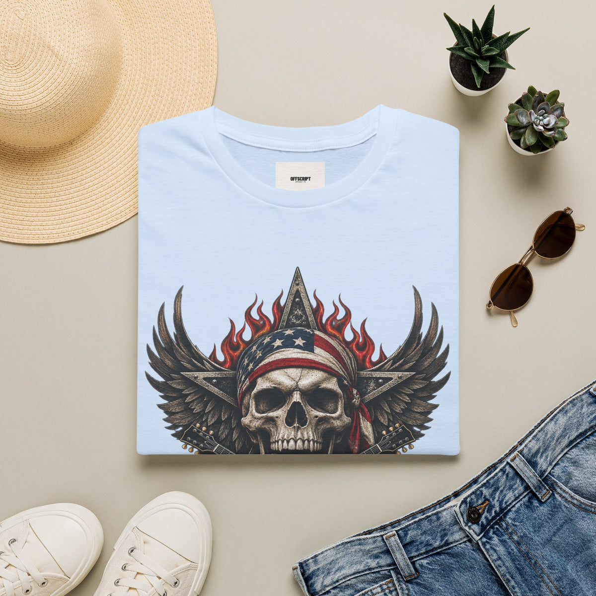 Skull & Wings T‑Shirt — American Rebel Rocker Graphic Tee