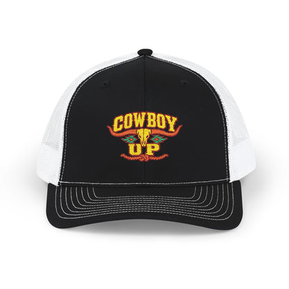 Cowboy Up Trucker Cap - Western Snapback Hat
