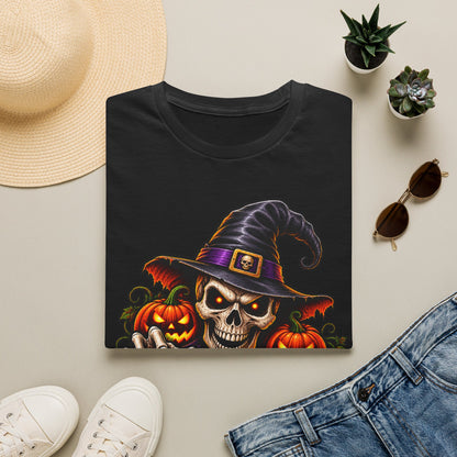 Halloween Skull Witch T-Shirt — Trick or Treat Pumpkin Graphic Tee