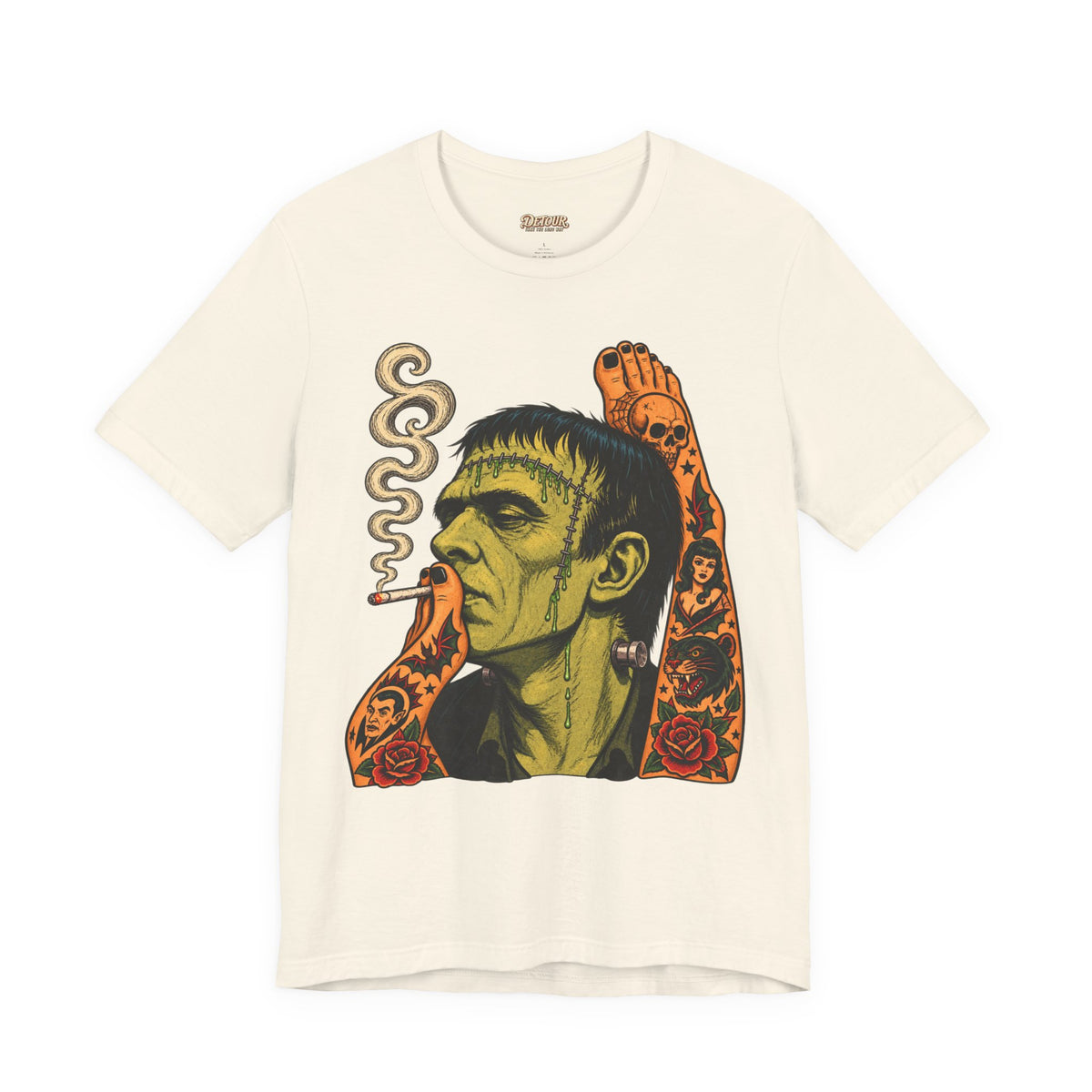 Vintage Frankenstein Smoking Monster T-Shirt