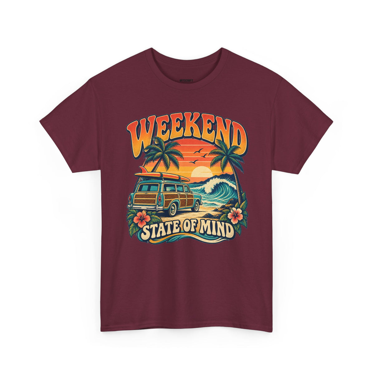 Weekend State of Mind Tee – Retro Surf Van Sunset T-Shirt