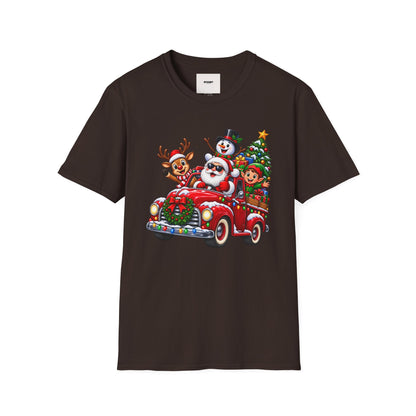 Christmas Crew T‑Shirt — Santa, Reindeer & Snowman Holiday Tee