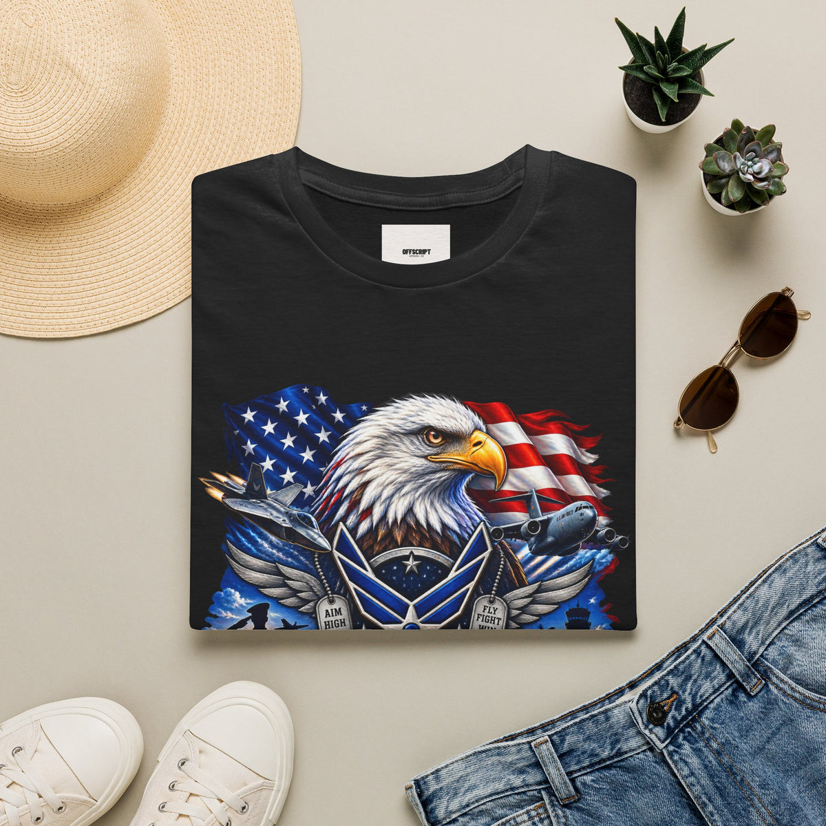 Air Force Veteran Eagle T‑Shirt — U.S. Flag Military Tribute