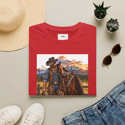Cowboy Sunset T-Shirt — Western Ranch Horse Graphic