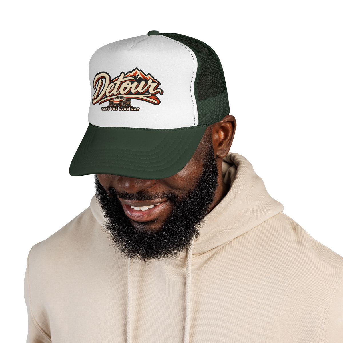 Detour Trucker Hat — Vintage Road Trip Mesh Cap