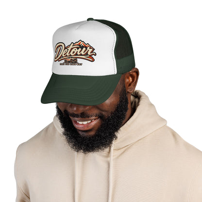 Detour Trucker Hat — Vintage Road Trip Mesh Cap