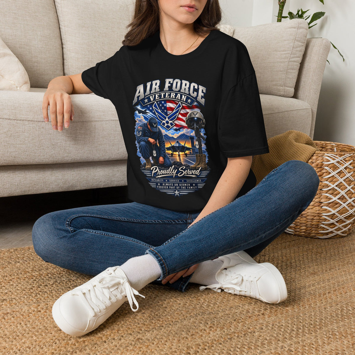 Air Force Veteran T-Shirt — Proudly Served Military Graphic Tee