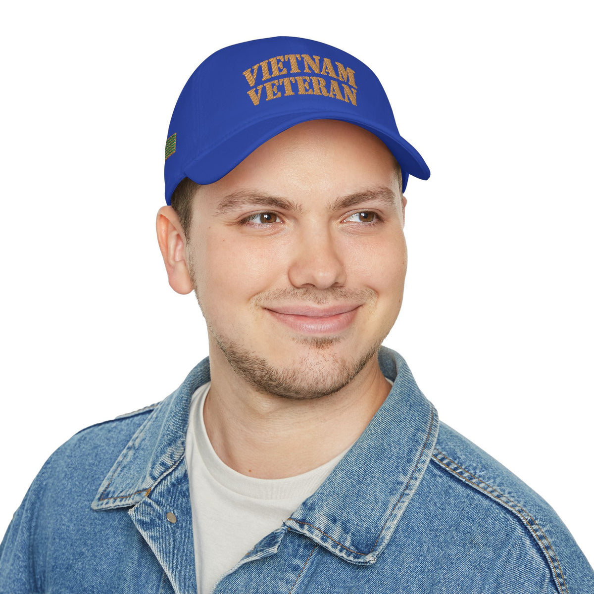 Vietnam Veteran Baseball Cap — Embroidered Gold Text Low Profile Hat for Veterans & Memorial Events