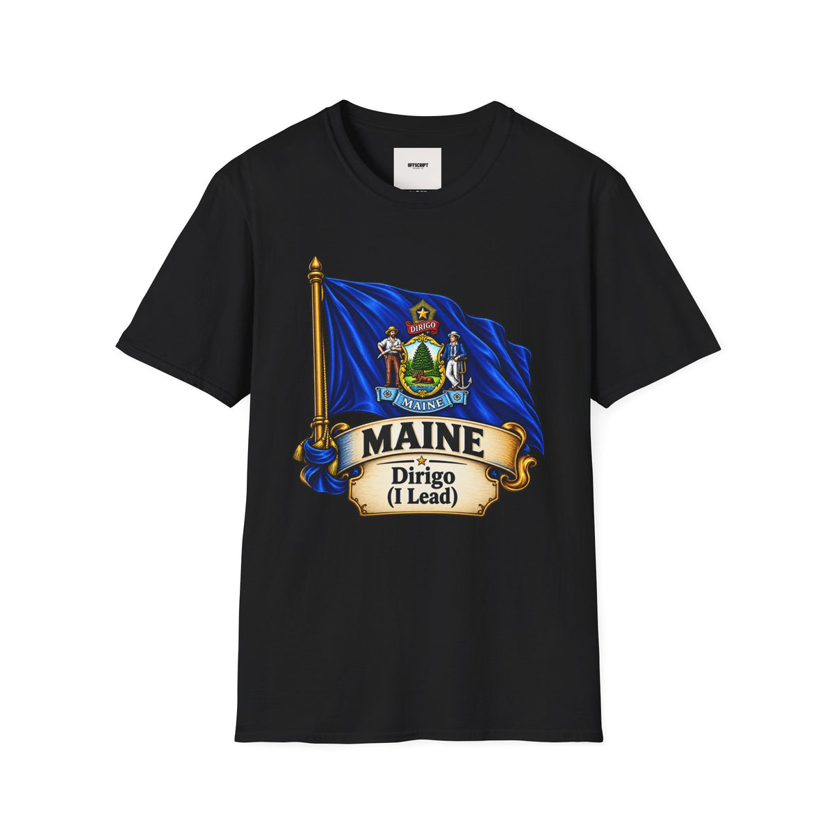 Maine State Flag T-Shirt — 'Dirigo (I Lead)' Vintage Flag Tee