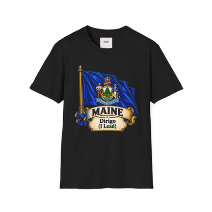 Maine State Flag T-Shirt — 'Dirigo (I Lead)' Vintage Flag Tee