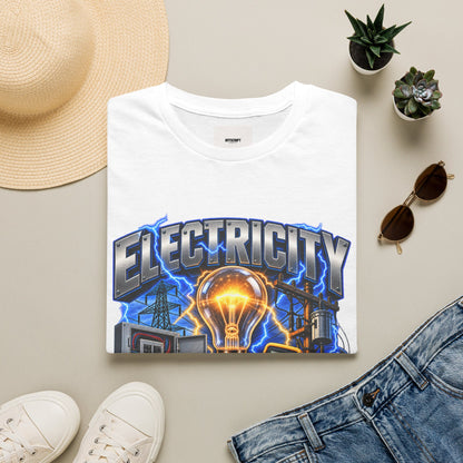 Electricity Graphic T-Shirt — Vintage Lightbulb Power Design