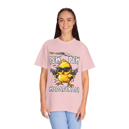 Pew Pew Madafakas Funny Duck Graphic T-Shirt