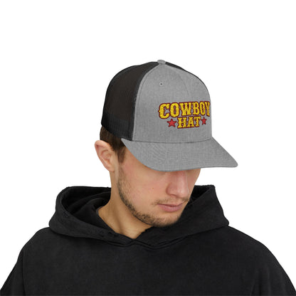 Cowboy Hat Snapback Trucker Cap – Western Rodeo Mesh Back Hat