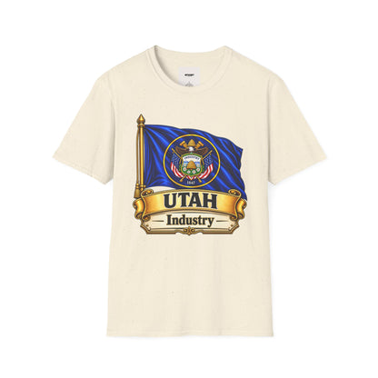 Utah State Flag T-Shirt — 'Utah Industry' Retro Flag Tee