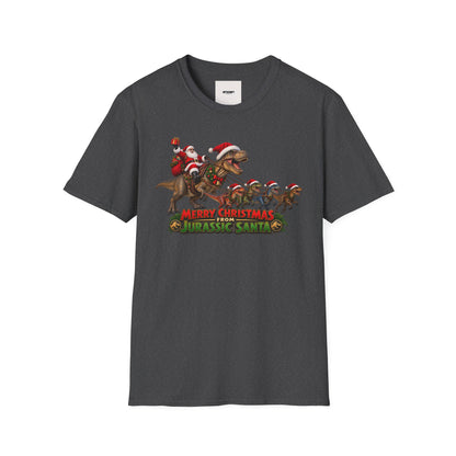 Christmas Dinosaur T-Shirt — “Merry Christmas from Jurassic Santa” Holiday Tee