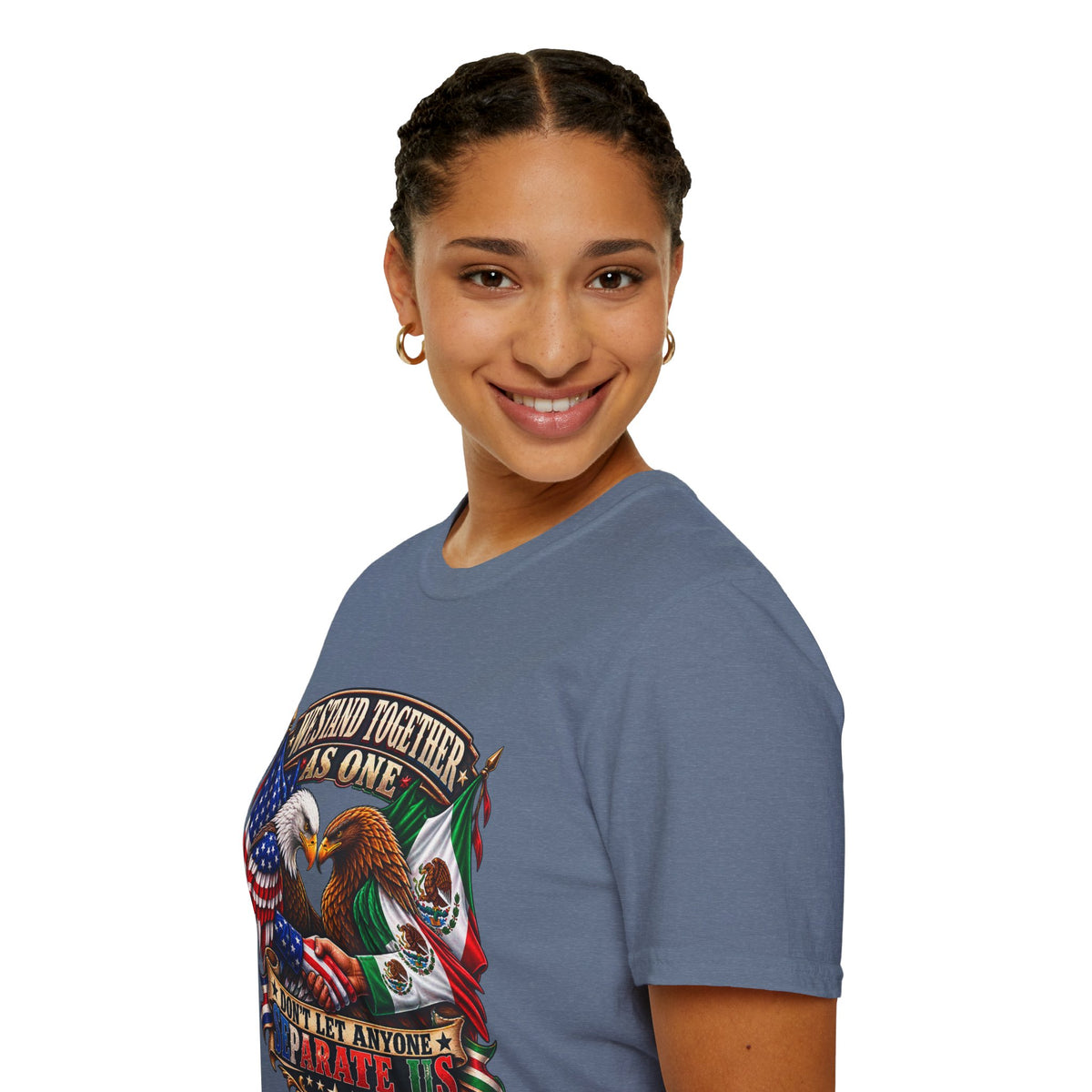We Stand Together As One Eagle T-Shirt — USA & Mexico Unity Patriotic Tee