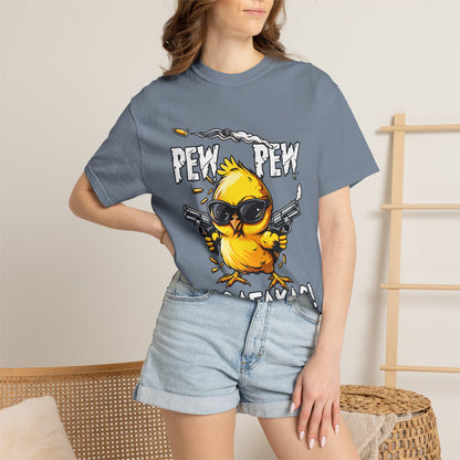Pew Pew Madafakas Funny Duck Graphic T-Shirt