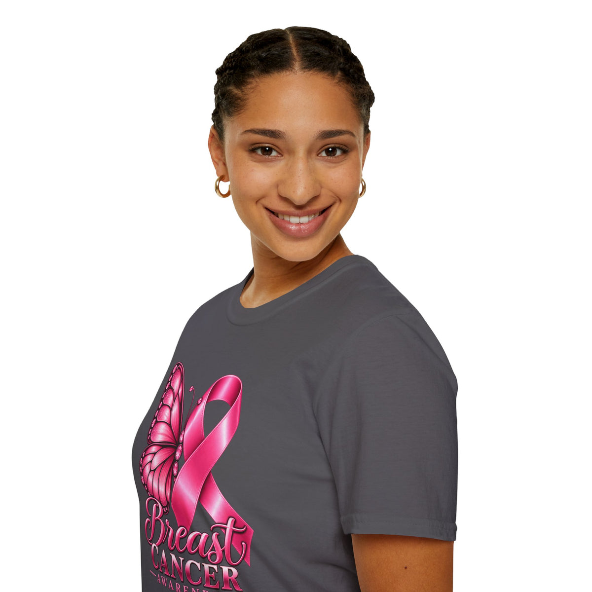 Pink Ribbon Butterfly Breast Cancer Awareness T-Shirt | Support Ribbon Tee