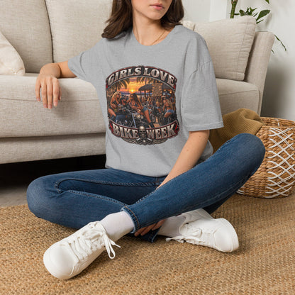 Girls Love Bike Week T-Shirt — Biker Bar Sunset Graphic Tee