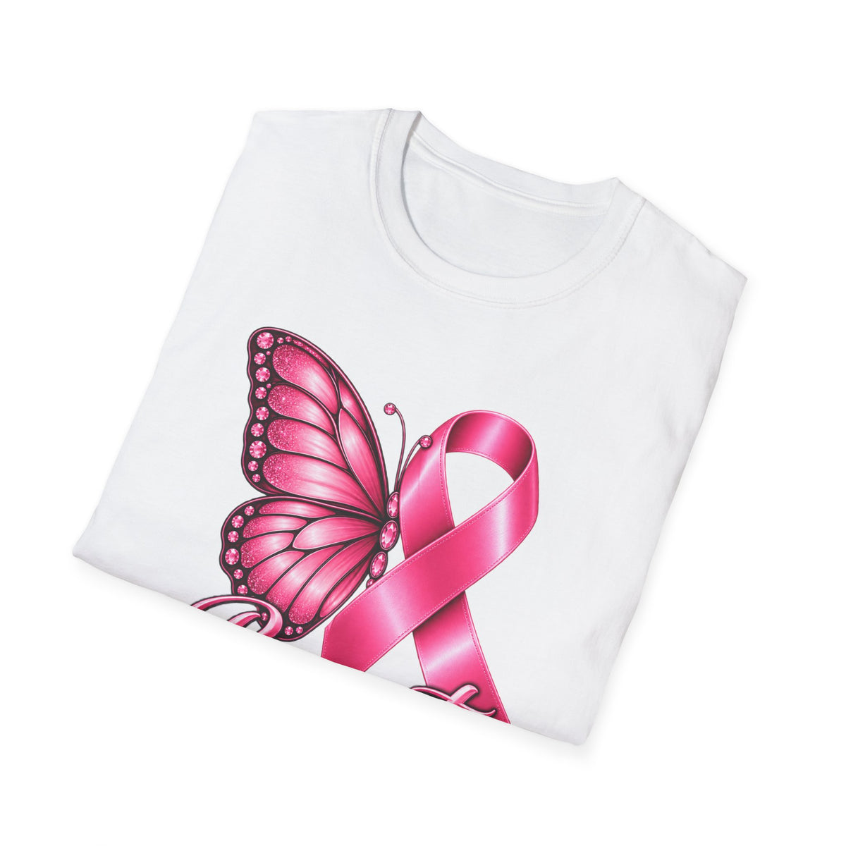 Pink Ribbon Butterfly Breast Cancer Awareness T-Shirt | Support Ribbon Tee