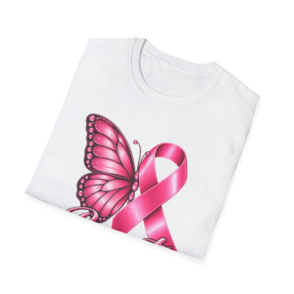 Pink Ribbon Butterfly Breast Cancer Awareness T-Shirt | Support Ribbon Tee