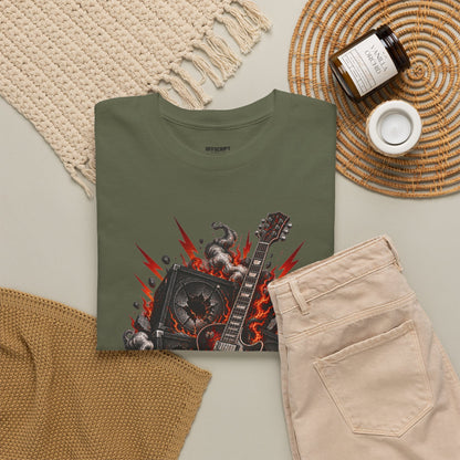 Electric Skull Guitar T‑Shirt — Rock & Metal Graphic Tee for Musicians and Fans