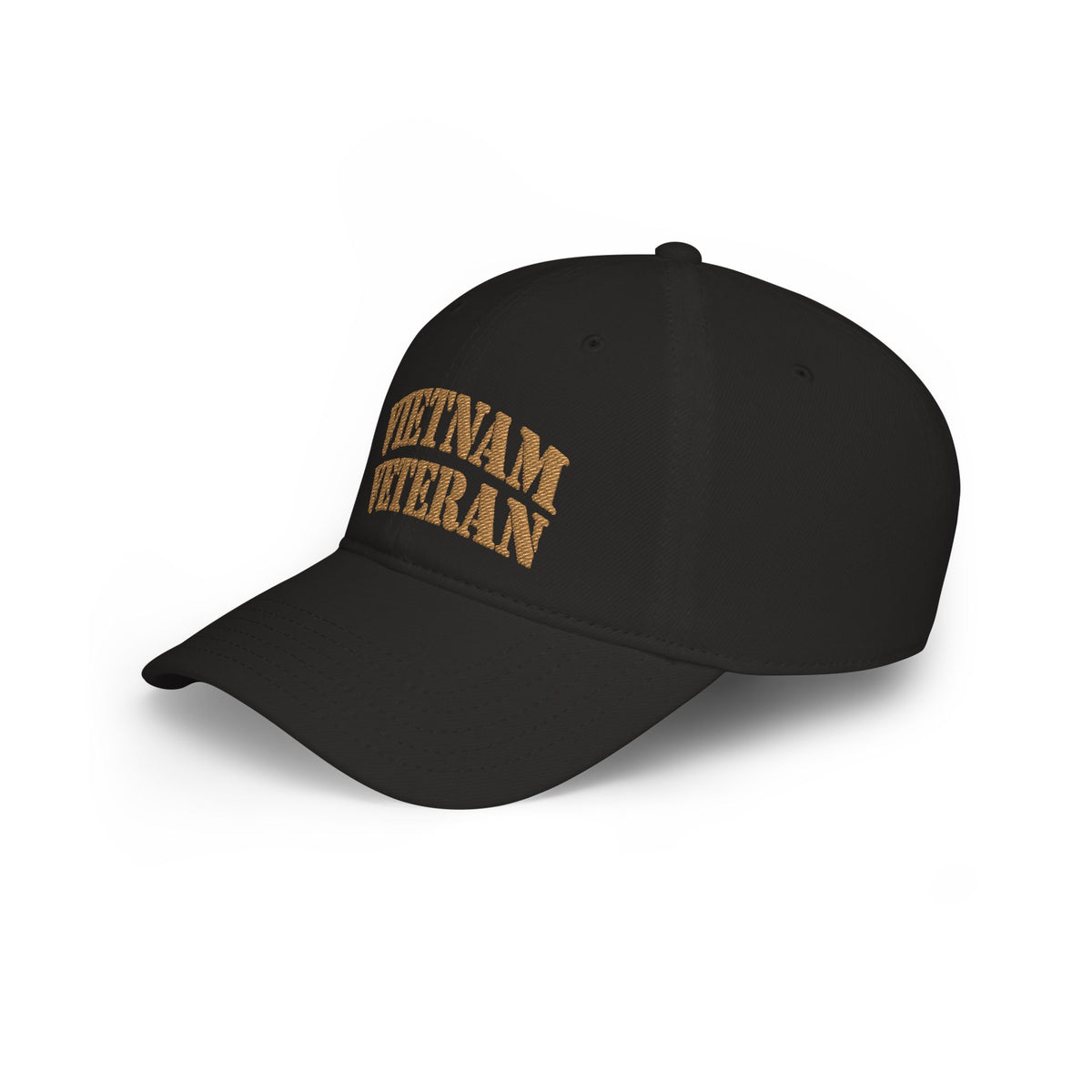 Vietnam Veteran Baseball Cap — Embroidered Gold Text Low Profile Hat for Veterans & Memorial Events